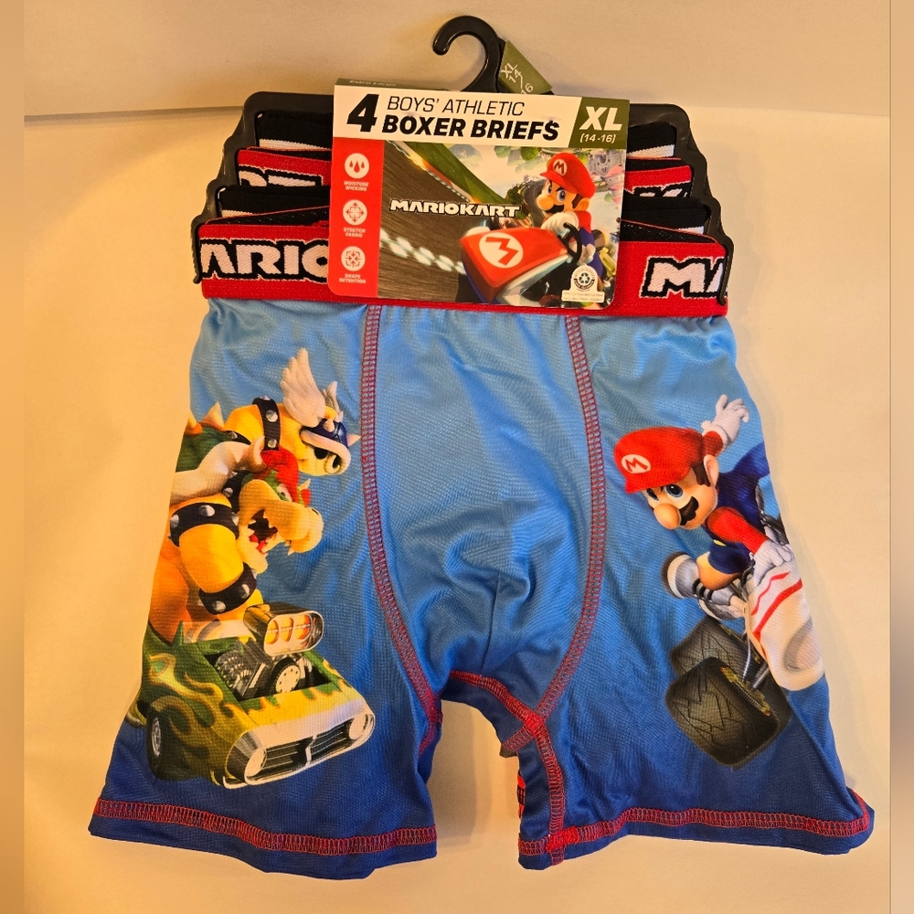 MARIOKART Boys' Athletic Boxer Briefs - Set of 4 Multicolor